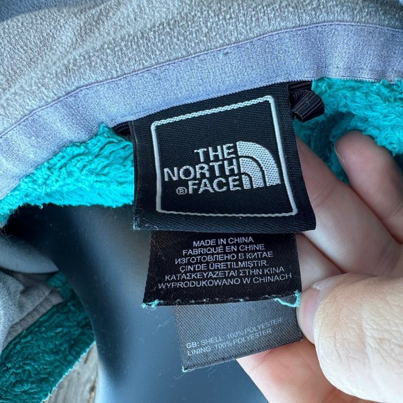 The North Face Womens Jacket Size Small Teal Osito AAHY Fuzzy Fleece Full Zip - Picture 11 of 12